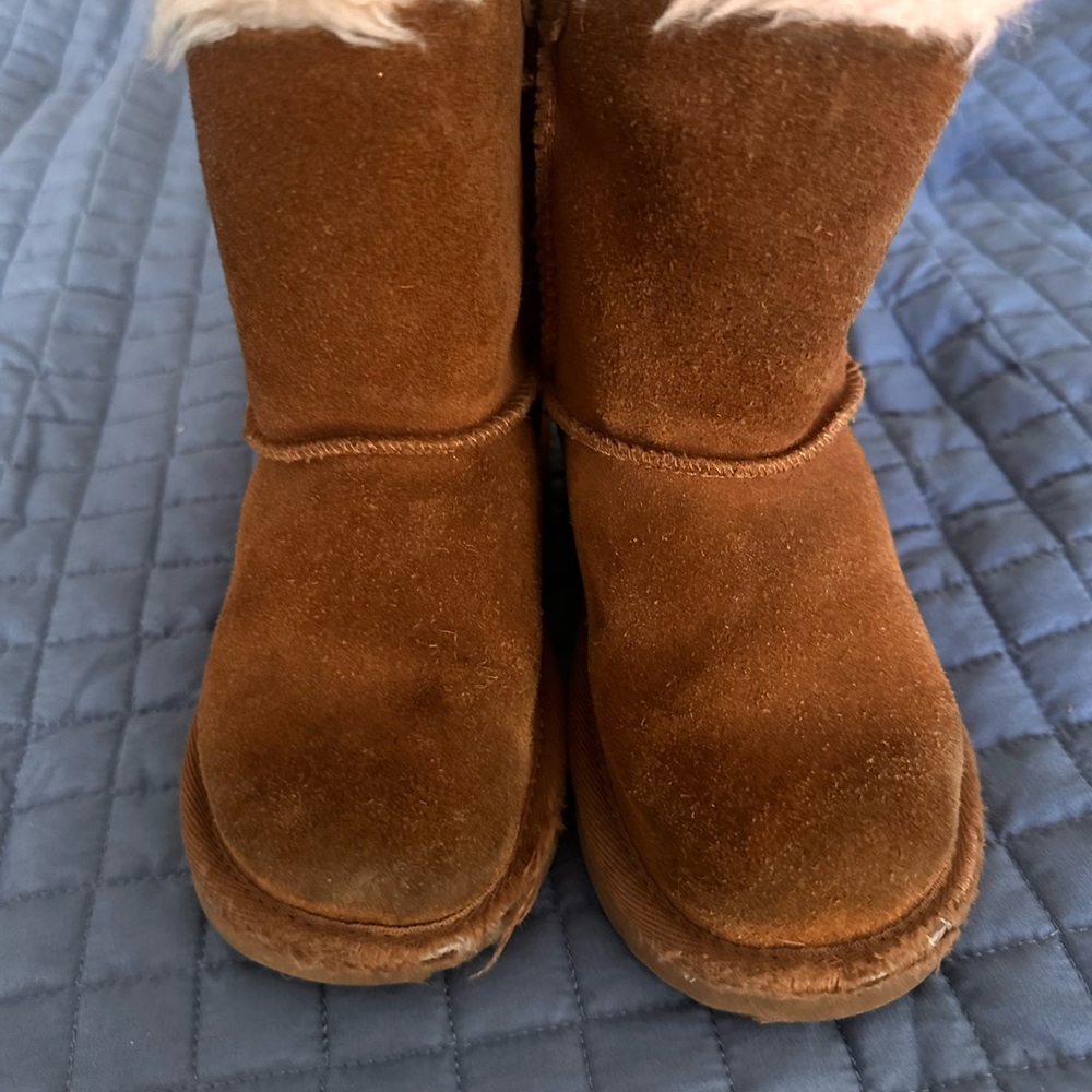 UGG Tan Kids Boots with Cream Trim